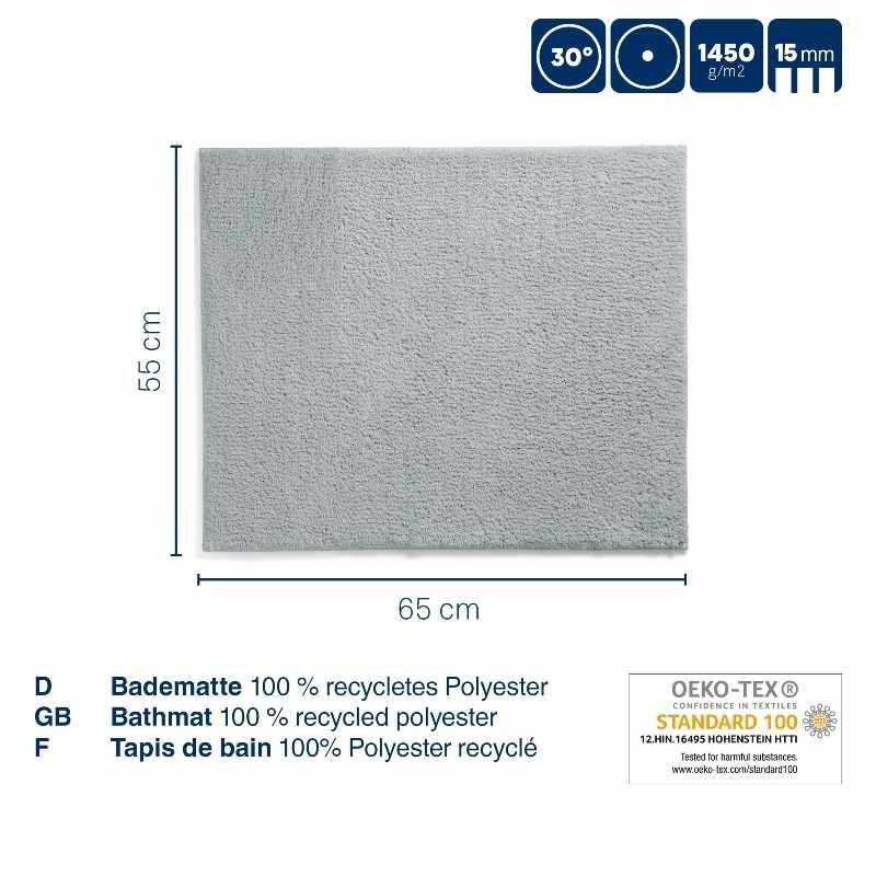 Koupelnová předložka Maja 65x55 cm polyester šedá KL-23530
