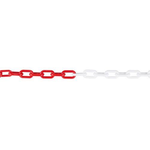 Řetěz plastový, 6 mm/ 25 m, červeno-bílý