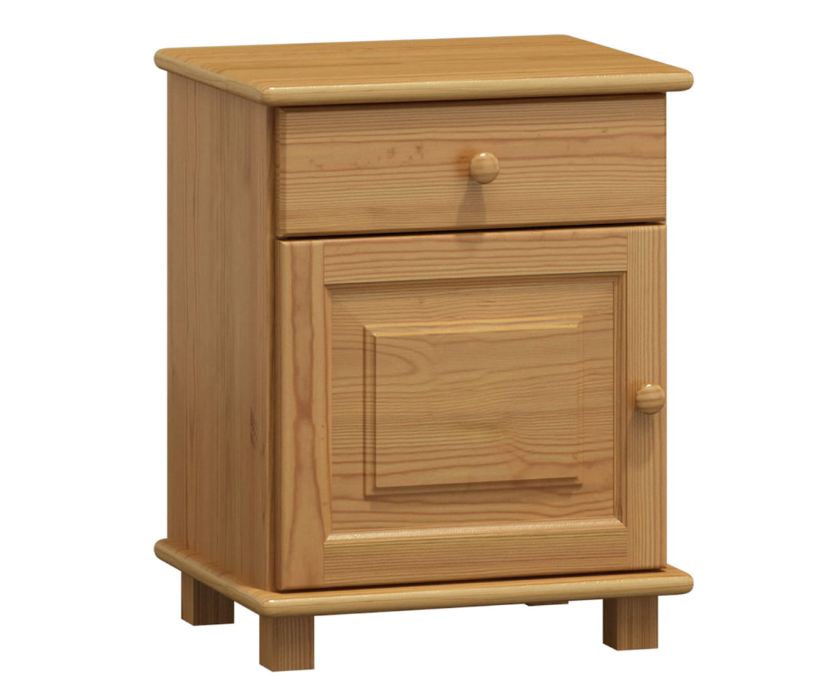 Noční stolek masiv borovice se skříňkou a zásuvkou LILY Barva: barva bílá