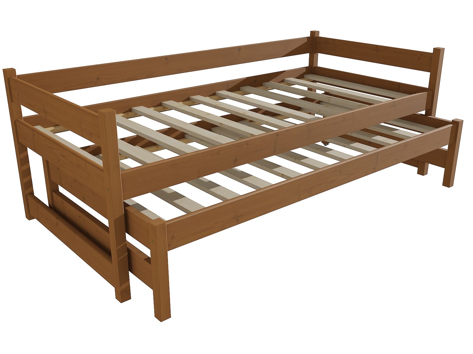 Dětská postel s výsuvnou přistýlkou DPV 003 Rozměr: 90 x 200 cm, Barva: surové dřevo