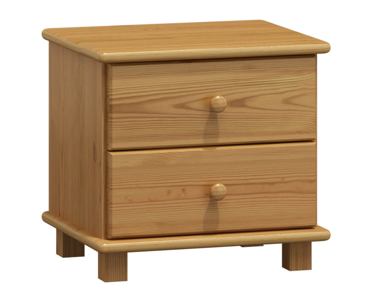 Noční stolek masiv borovice se zásuvkami RUFIN Barva: surové dřevo