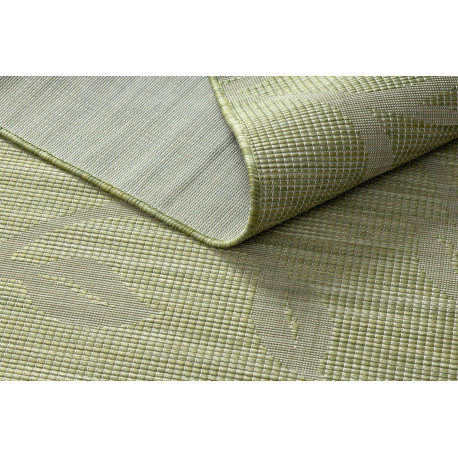 Koberec SISAL PATIO 3045 listy ploché tkaní zelená / béžový 117x170 cm