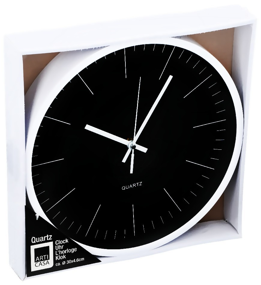 Nástěnné hodiny 30 cm bílá / černáED-224296bila