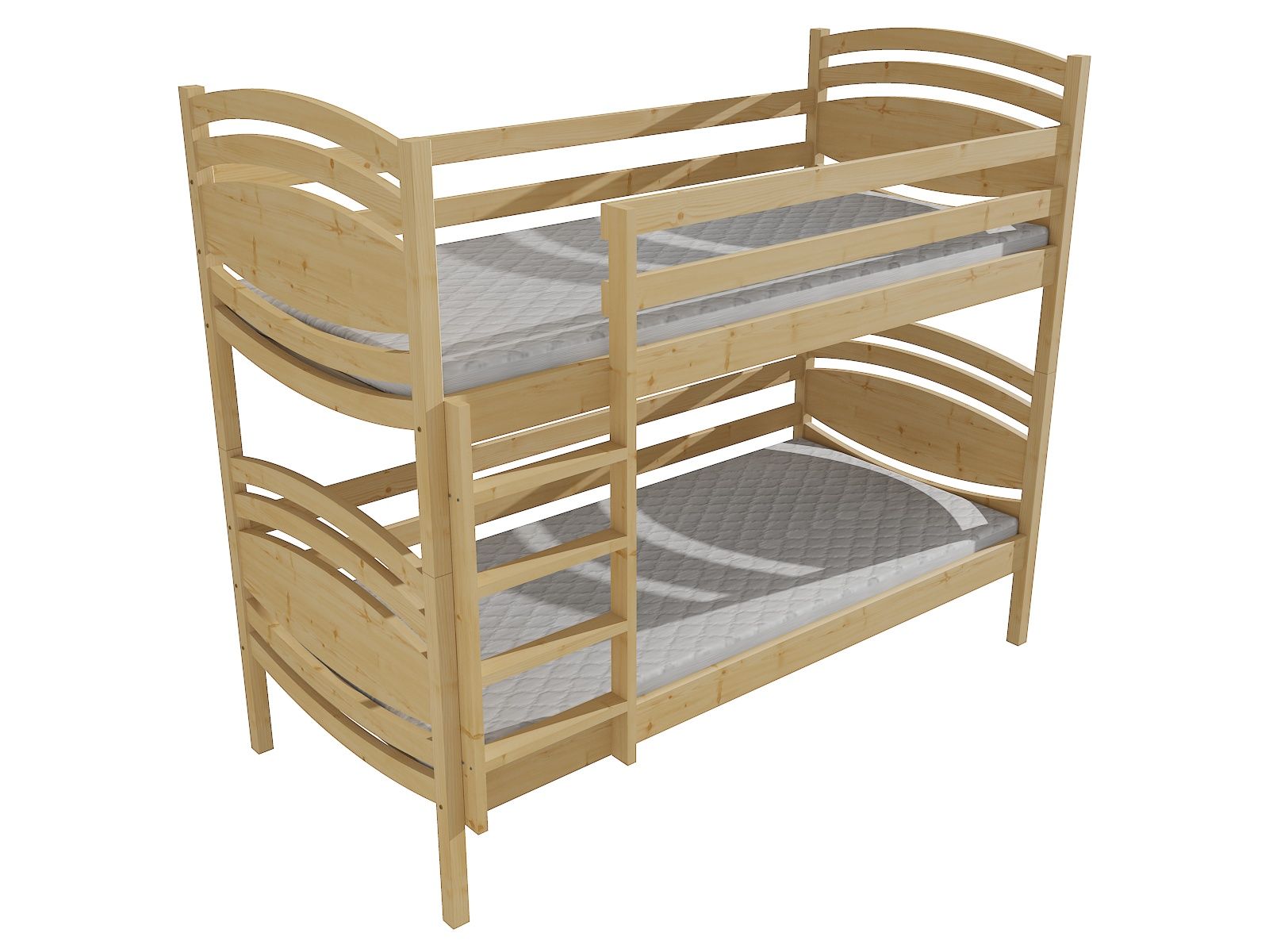 Patrová postel PP 001 Rozměr: 90 x 200 cm, Barva: moření olše, Prostor mezi lůžky: 80 cm
