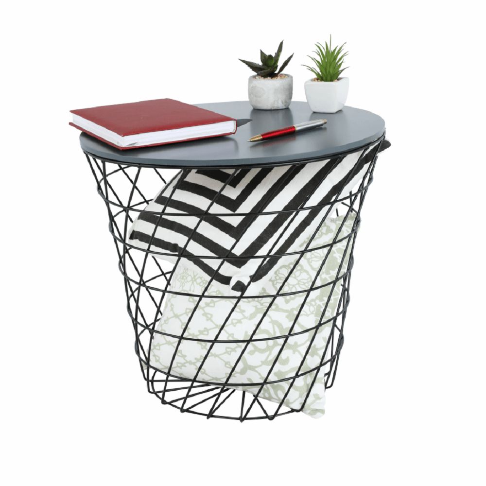 Příruční stolek, grafit / černá, BATIS TYP 2
