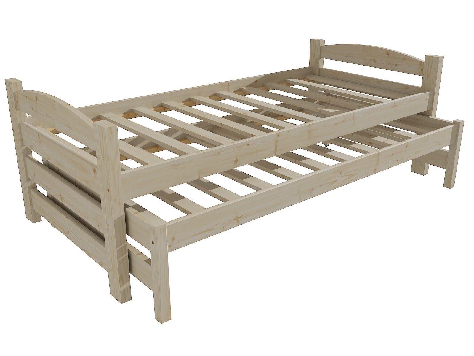 Dětská postel s výsuvnou přistýlkou DPV 009 Rozměr: 80 x 180 cm, Barva: surové dřevo