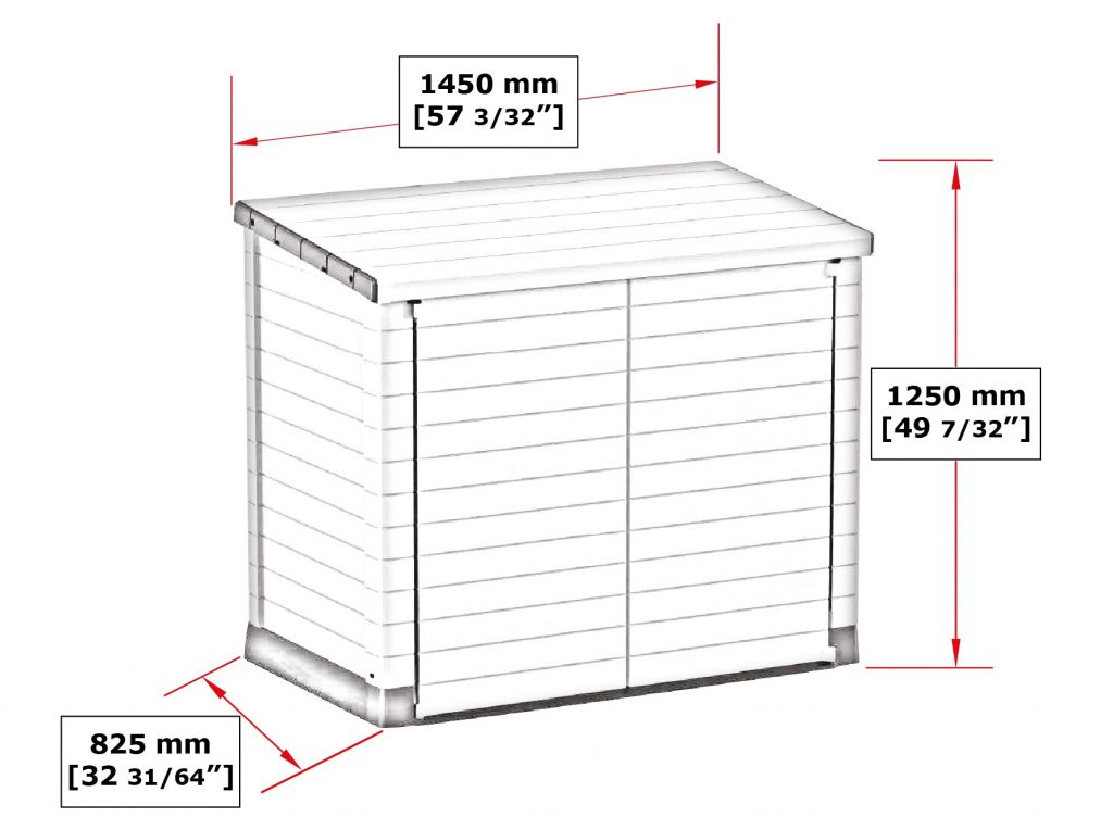 Plastový úložný box StoreAway 145 x 125 x 82,5 cm, 1200 l - šedý DURAMAX 86630
