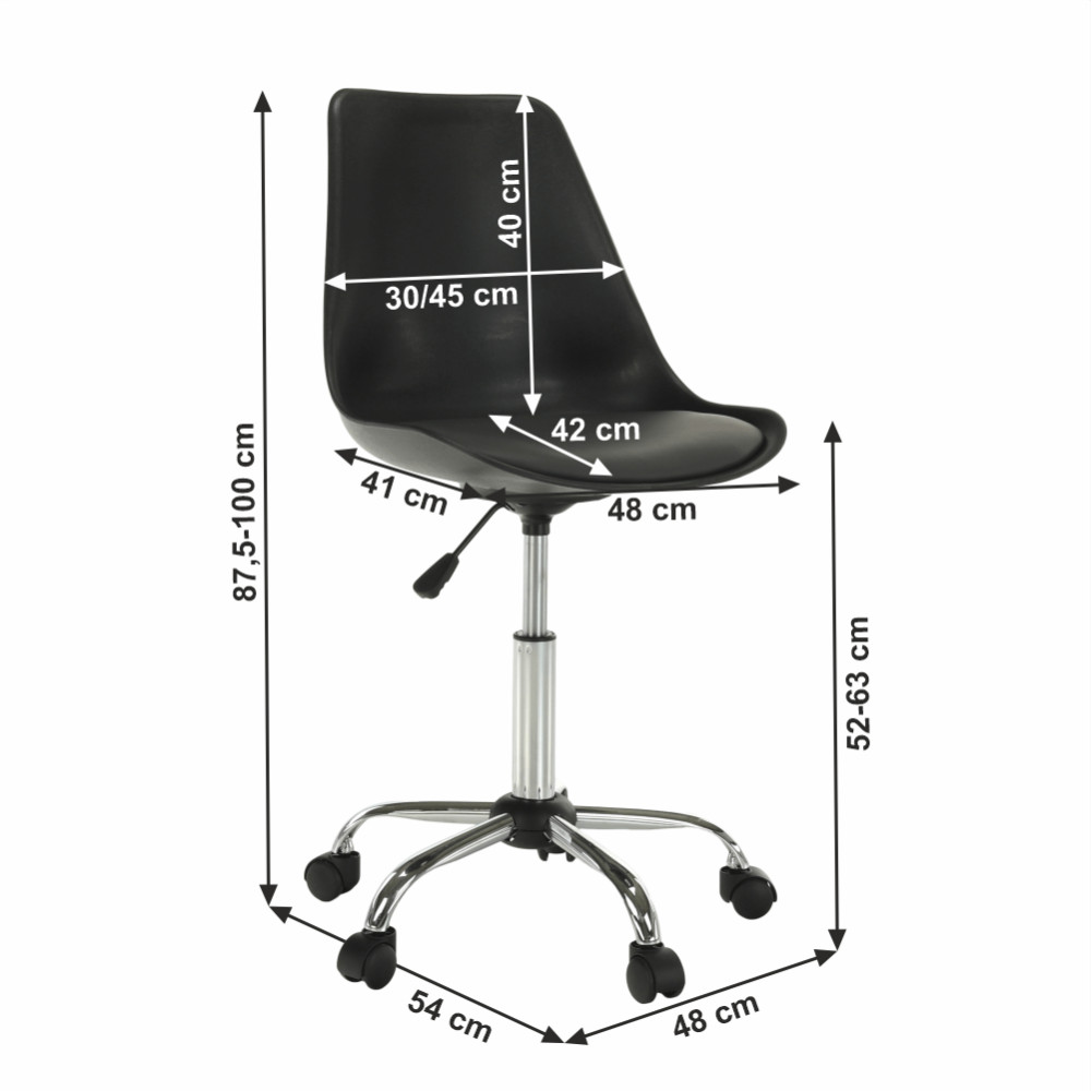 Kancelářská židle, černá/tmavě šedá, DARISA