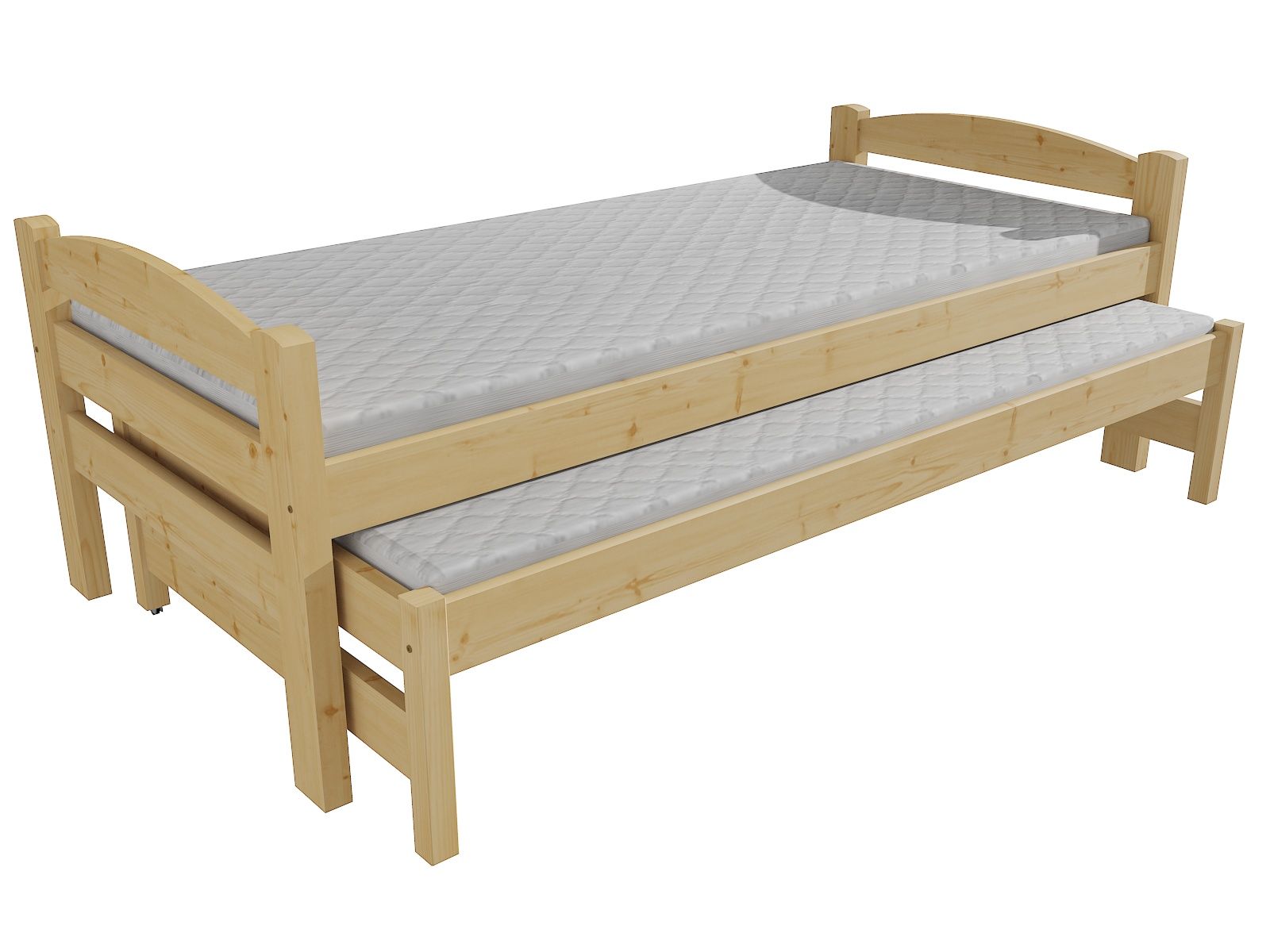 Dětská postel s výsuvnou přistýlkou DPV 010 Rozměr: 90 x 200 cm, Barva: surové dřevo