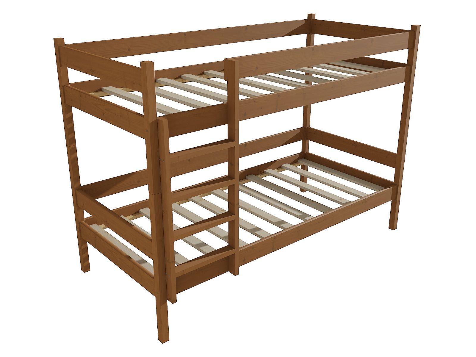Patrová postel PP 002 Rozměr: 90 x 200 cm, Barva: bezbarvý lak, Prostor mezi lůžky: 80 cm