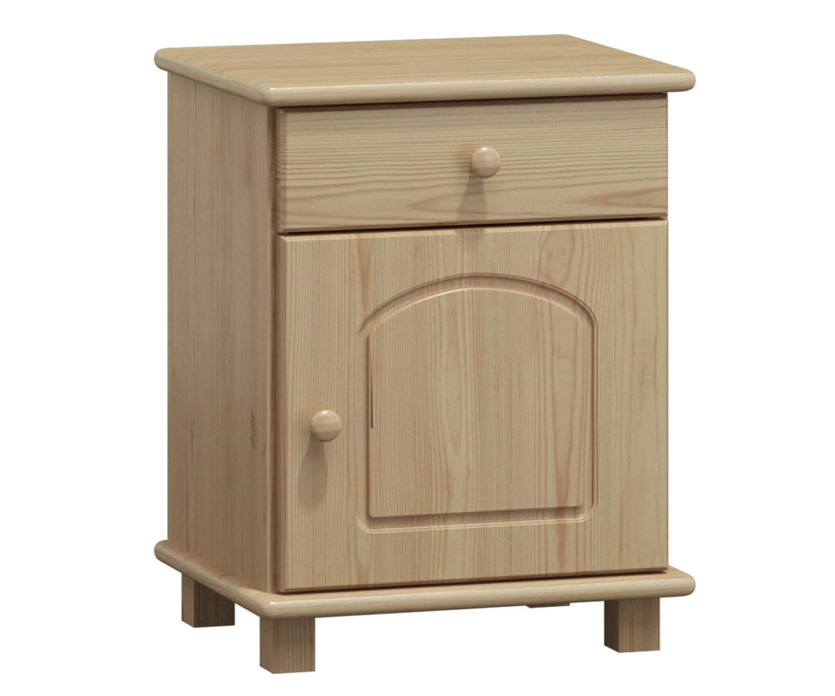 Noční stolek masiv borovice se skříňkou a zásuvkou MATYÁŠ Barva: surové dřevo