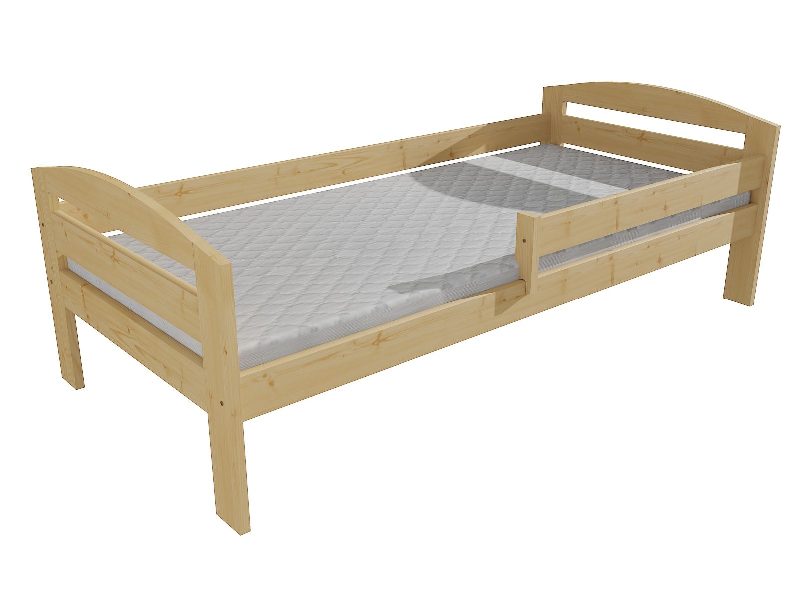 Dětská postel M 010 NEW* se zábranou Rozměr: 90 x 200 cm, Barva: surové dřevo