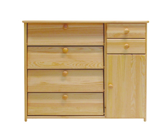 Výklopný botník se skříňkou a zásuvkami masiv borovice LENKA IV Barva: surové dřevo