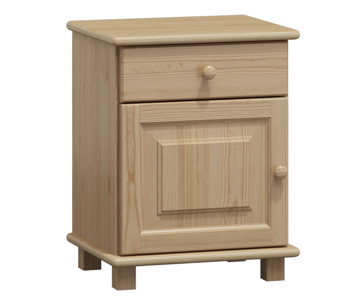 Noční stolek masiv borovice se skříňkou a zásuvkou LILY Barva: barva bílá