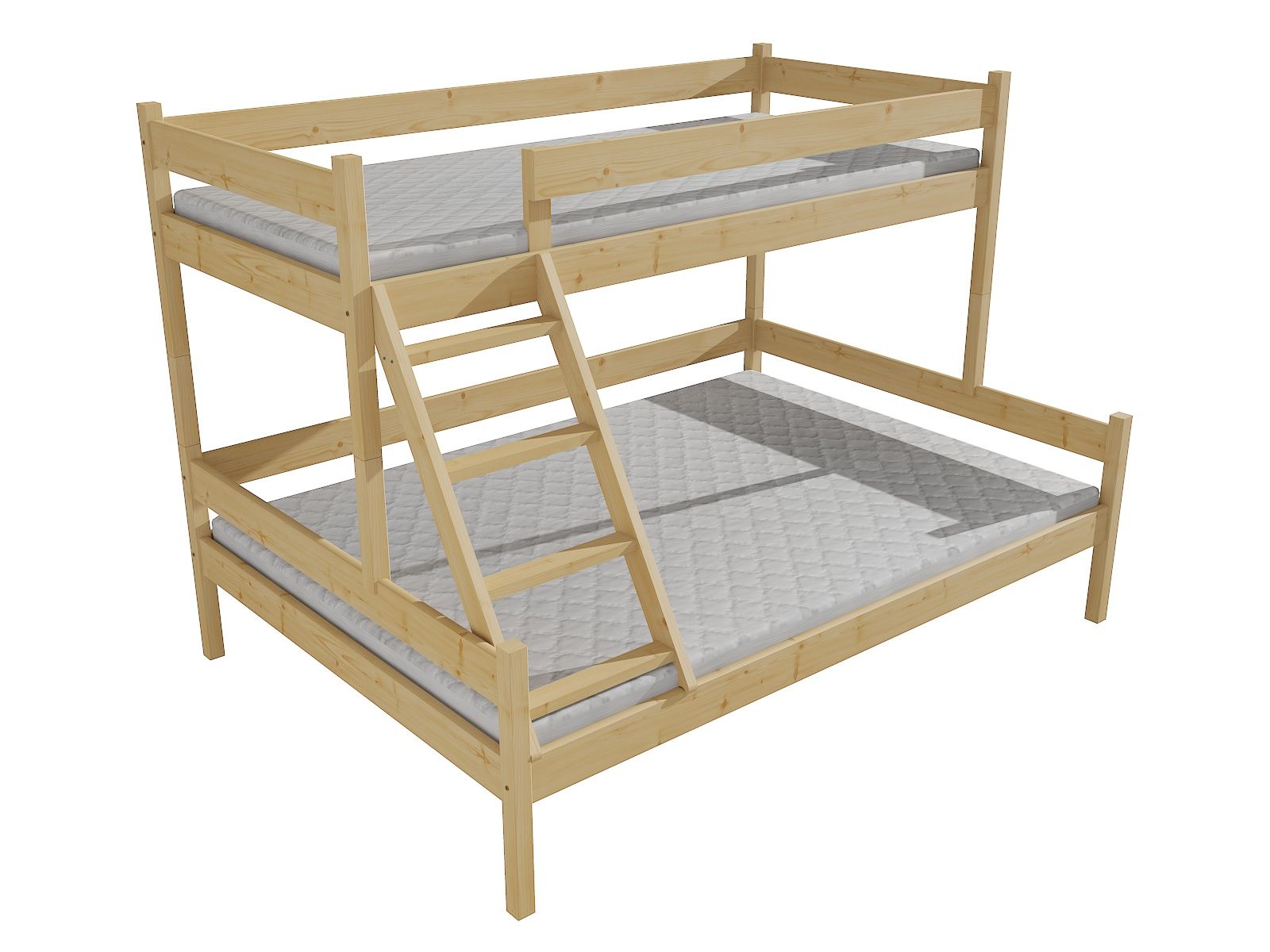 Patrová postel s rozšířeným spodním lůžkem PPS 002 Rozměr: 80/160 x 200 cm, Barva: barva šedá