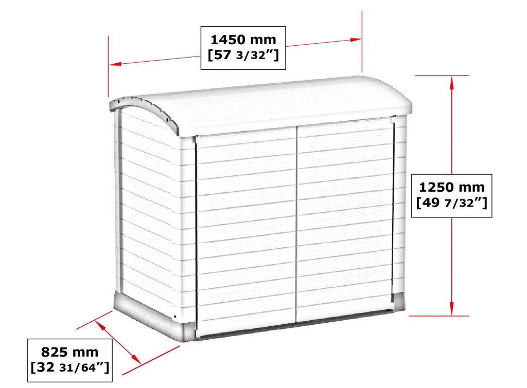 Plastový úložný box StoreAway ARC145 x 125 x 82,5 cm, 1200 l - hnědý DURAMAX 86632