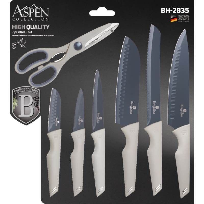 Sada nožů s nepřilnavým povrchem 7 ks Aspen Collection BH-2835