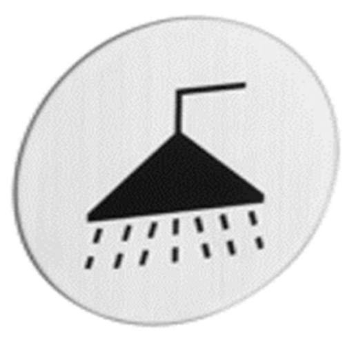Znak rozlišovací "Koupelna", Ø 75 mm, samolepící, nerez