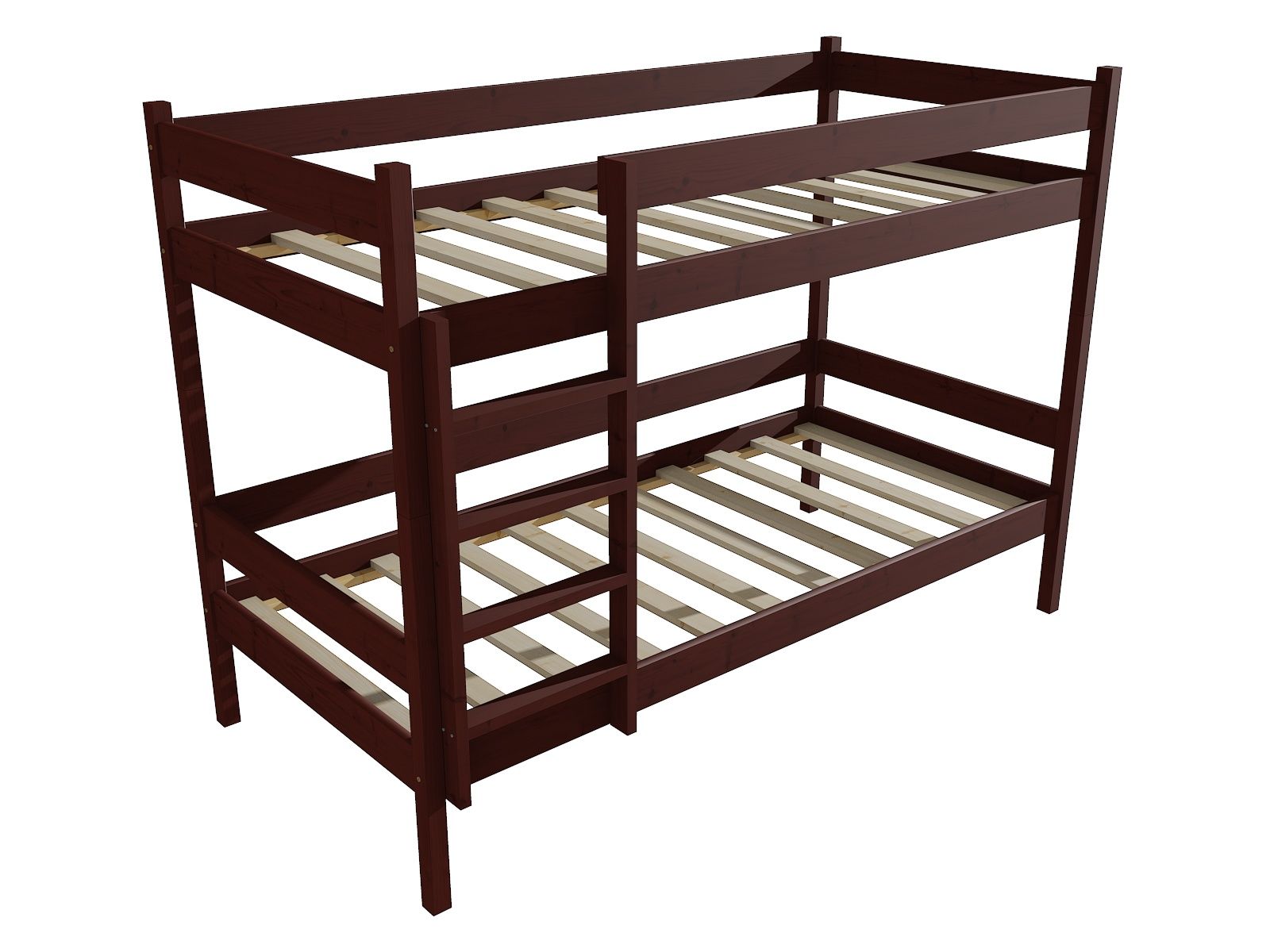 Patrová postel PP 002 Rozměr: 80 x 190 cm, Barva: bezbarvý lak, Prostor mezi lůžky: 90 cm