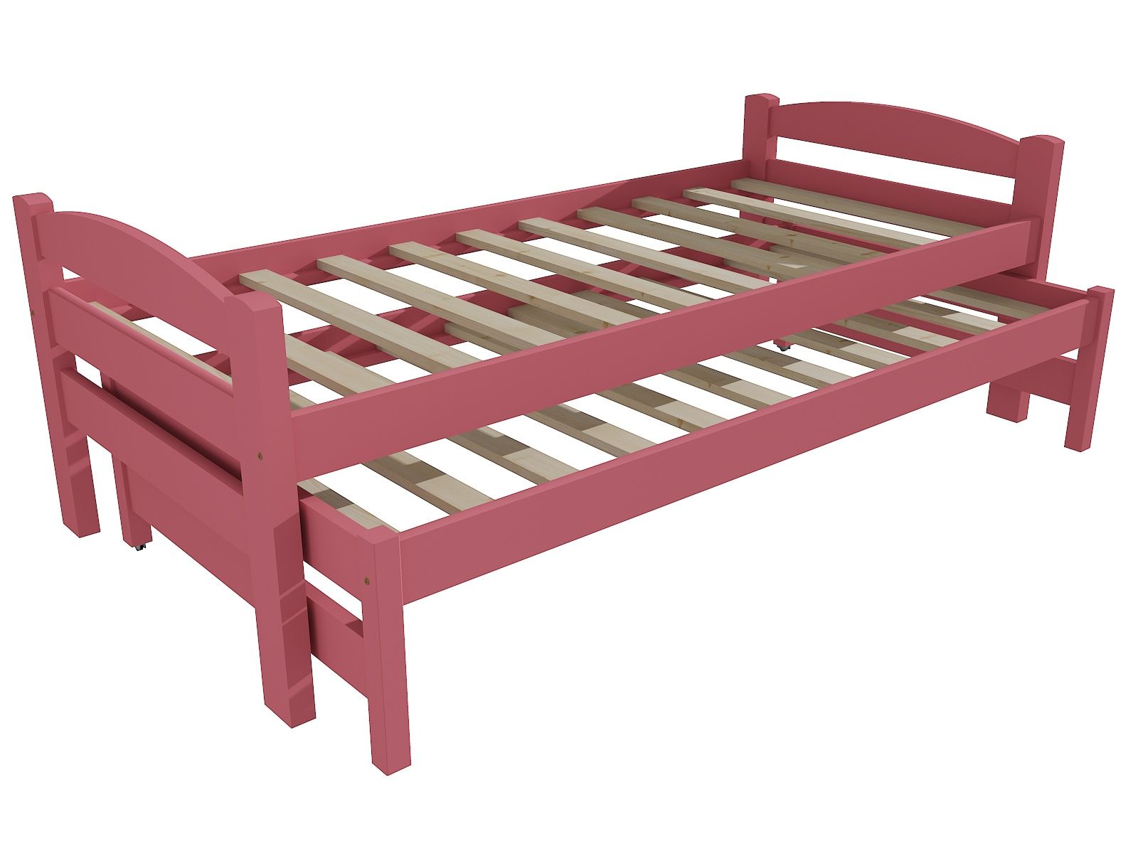 Dětská postel s výsuvnou přistýlkou DPV 010 Rozměr: 90 x 200 cm, Barva: surové dřevo