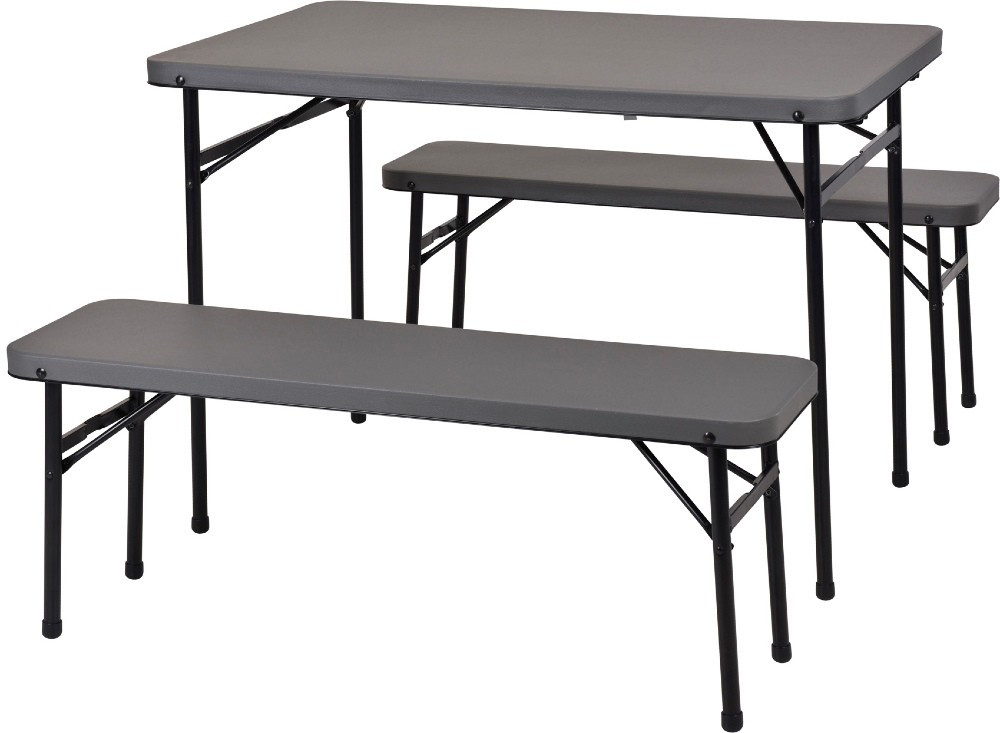 Campingový set stůl + lavice skládací KO-CM1000020