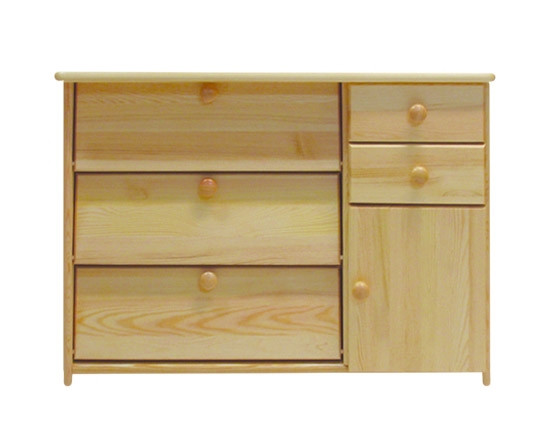 Výklopný botník se skříňkou a zásuvkami masiv borovice LENKA III Barva: surové dřevo