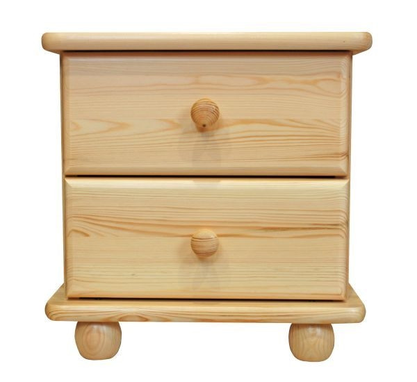 Noční stolek masiv borovice se zásuvkami RUFIN Barva: surové dřevo