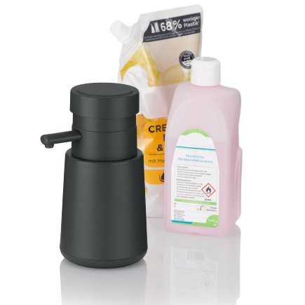 Dávkovač mýdla a desinfekce AURIE 450 ml antracit KL-24503