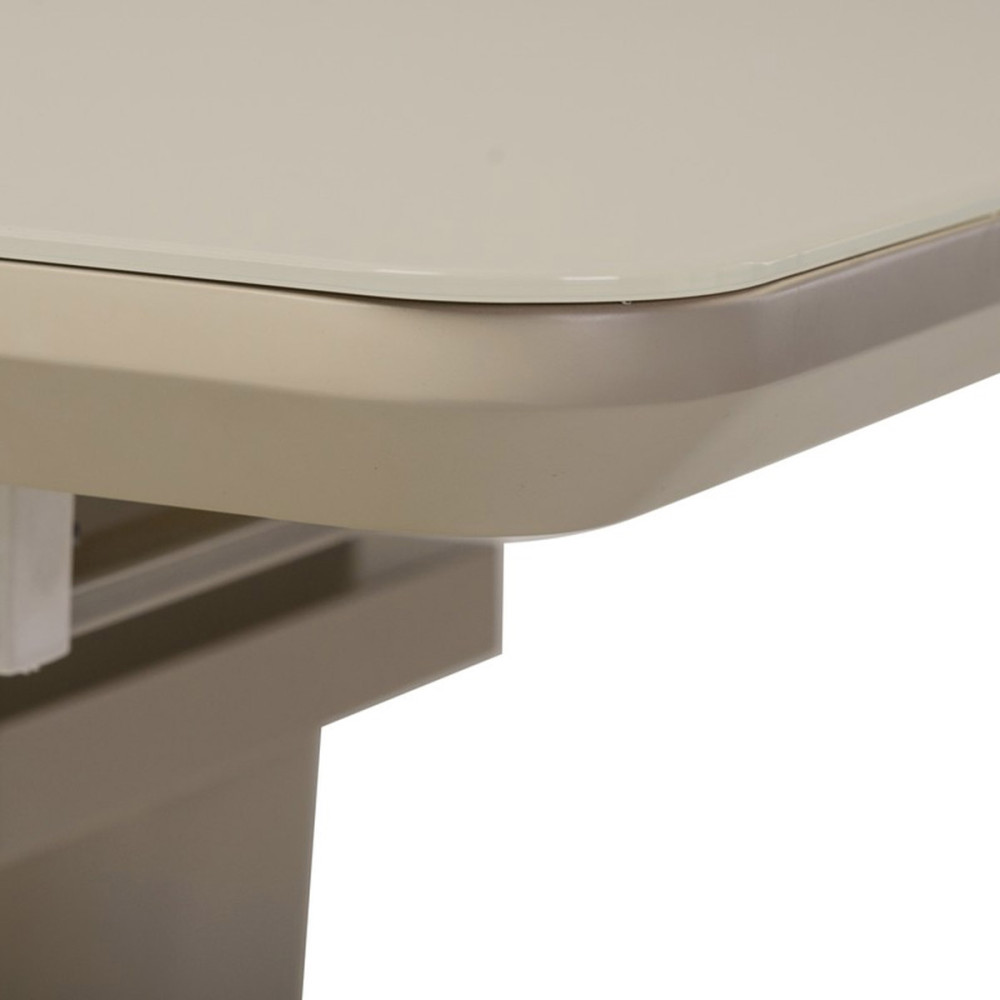Jídelní stůl 110+40x75 cm, cappuccino 4 mm skleněná deska, MDF, cappuccino mat - HT-430 CAP AKCE