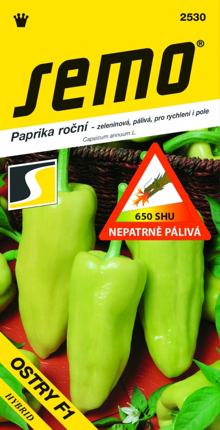 Paprika zeleninová pálivá F1 - Ostry F1 rychl, pole 15s /SHU 650/