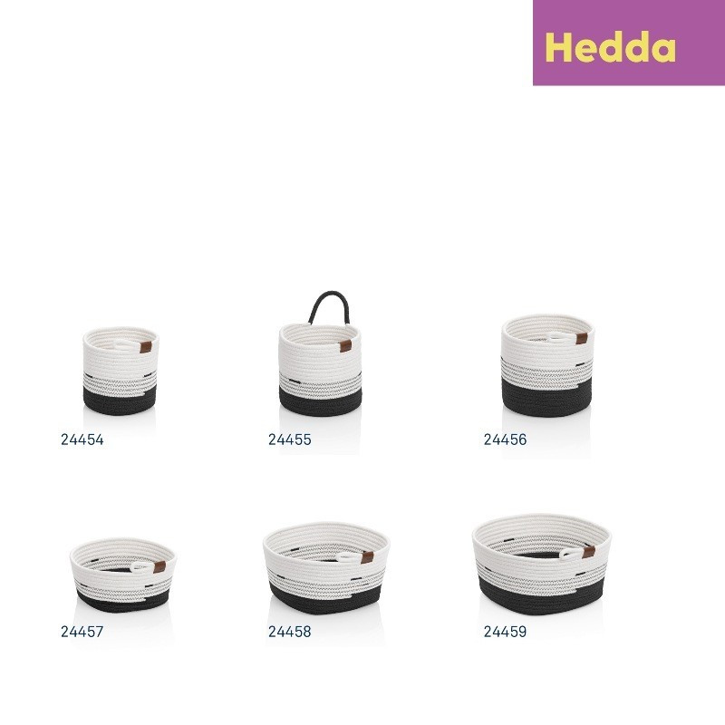 Košík Hedda 23 cm směs bavlna/polyester bílo-černá KL-24456