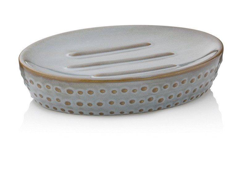 Miska na mýdlo Dots keramika šedohnědá KL-23600