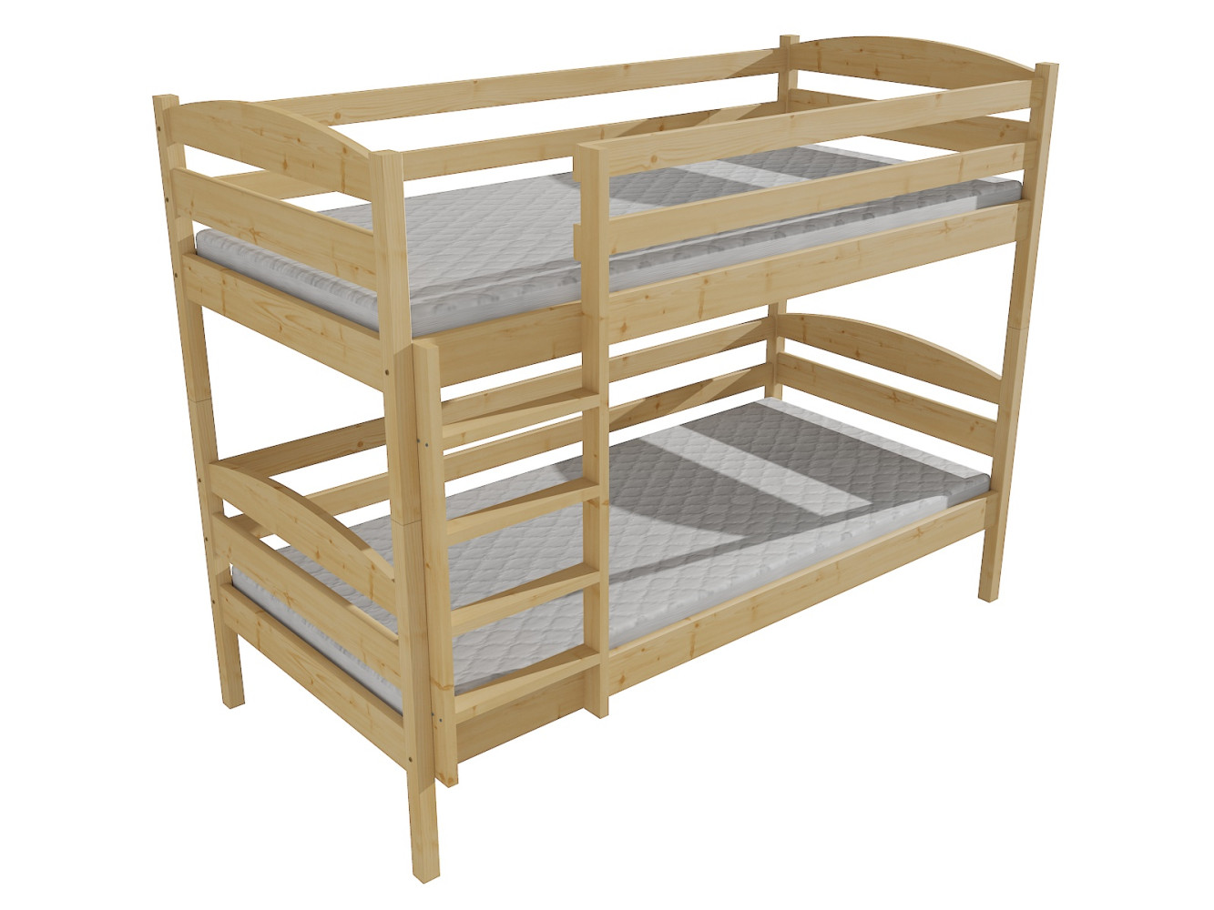 Patrová postel PP 018 Rozměr: 80 x 180 cm, Barva: barva bílá, Prostor mezi lůžky: 100 cm